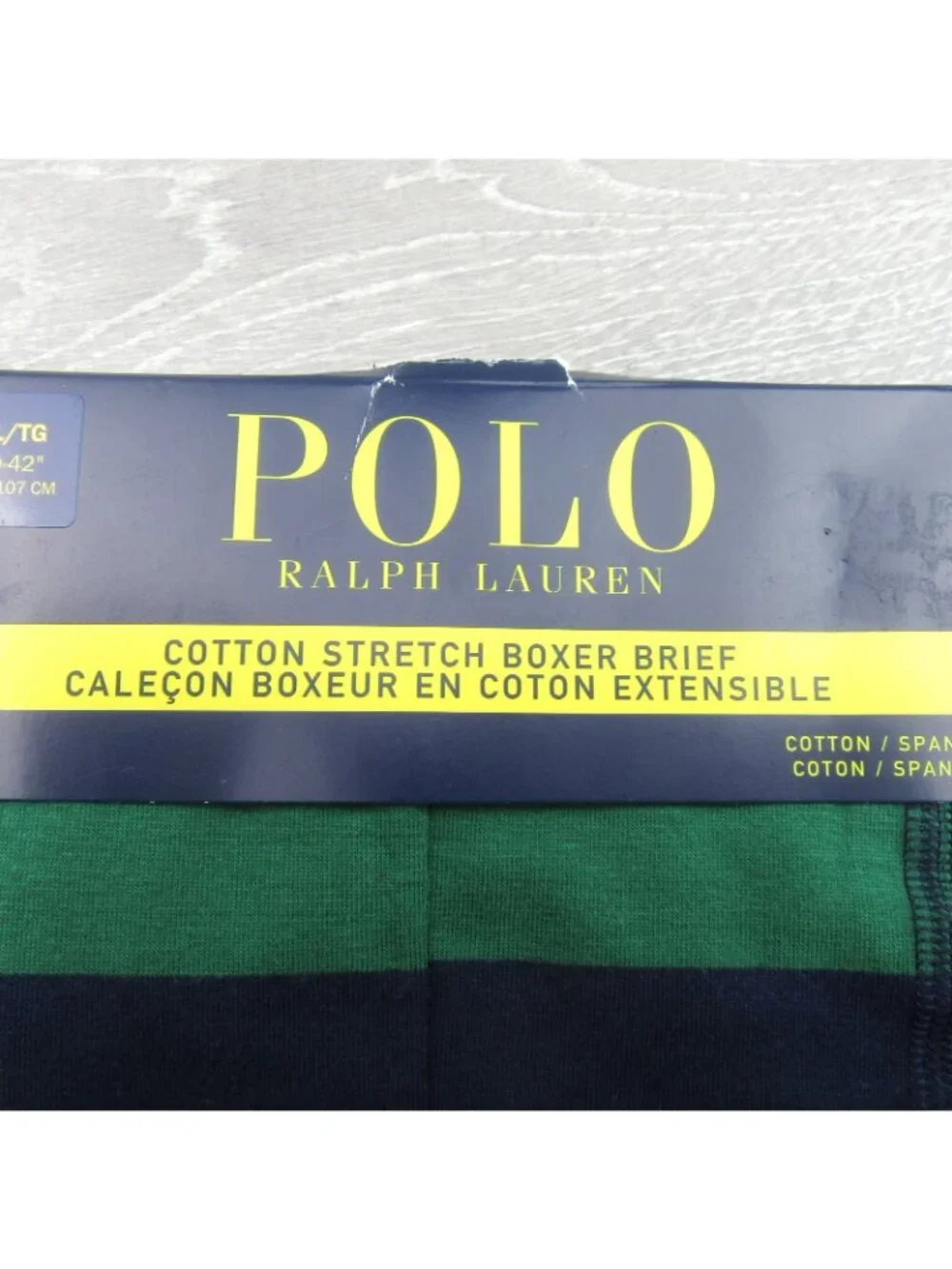 Polo Ralph Lauren Boxer Briefs Mens Size XL Green Navy Striped NEW FL501S